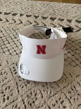 adidas White Visor with Red 'N' Embroidered Logo